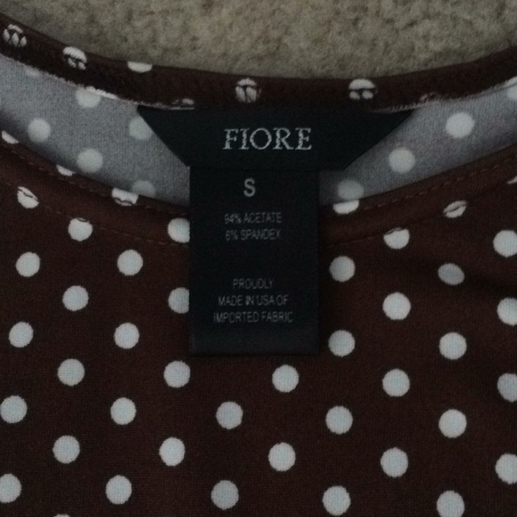 Brown and white polka dot fiore - Picture 2 of 3